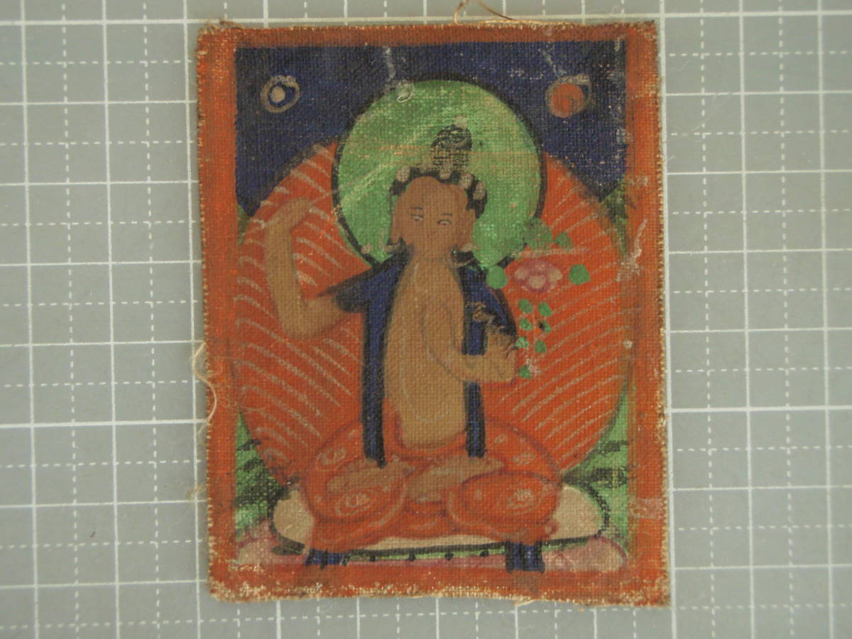 التبتية ثانغكا ماندالا رقم 6 القرن الثامن عشر الأصلي مضمون, عمل فني, تلوين, آحرون