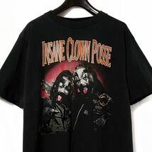 レア バンド【1997年(90s) USA製 INSANE CLOWN POSSE ビンテージ Tシャツ L】ICP 音楽 ホラーコア ラップ バンT シングル ブラック 古着_画像1