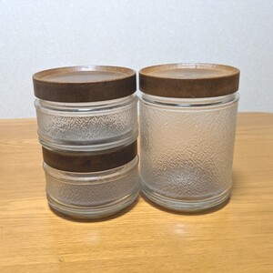 蓋付きガラス容器 大1・中2