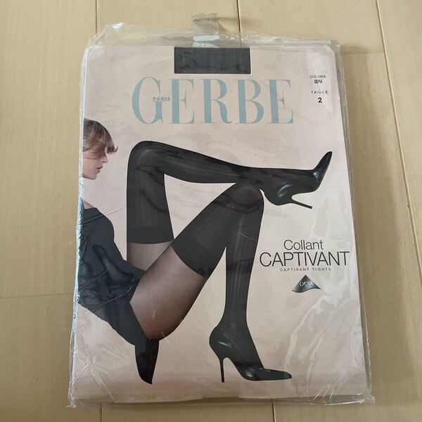 送料込み 新品 GERBE PARIS タイツ SEPIA TAILLE2 Collant CAPTIVANT TIGHTS LYCRA フランス製 送料無料