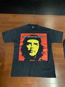 90'S RAGE AGAINST THE MACHINE T-shirt L size Vintage that time thing Ray jiage instrument The machine copy light black 