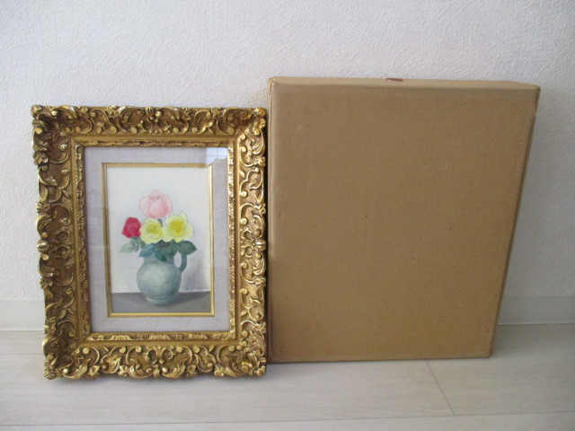 ◆Imai Rosin Hand-painted Rose Flower SM◆Western Painting◆, Painting, Oil painting, Still life