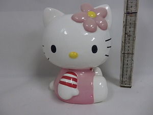  Sanrio Hello Kitty Kitty Chan old ceramics savings box 23cm little peeling equipped good seeing 