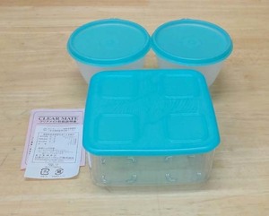  unused goods * tapper wear refrigeration ball ×2 clear Mate L #2×1 total 3 piece set light blue aqua seal ( cover ) have preservation container Sapporo city Toyohiraku 