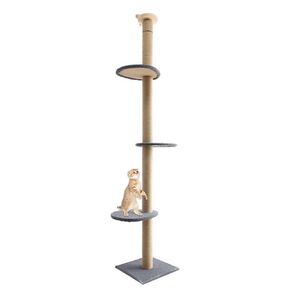 キャットタワー 突っ張り木登り 爪とぎ 高さ232-251cm 在宅応援赤字価額 キャットタワー 麻紐 猫タワー 天井