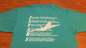 【USAF】E-8 JOINT STARS ジョイントスターズ 米空軍対地上早期警戒管制機TシャツサイズL　EYE IN SKY 　ターコイズブルー　J-STARS