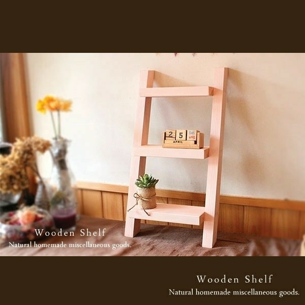 [Free Shipping] Handmade Mini Wooden Ladder Nice Peach, Handmade items, furniture, Chair, shelf, Bookshelf, Shelf