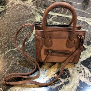 【新品】Luce★2wayバッグ ショルダーバッグ ハンドバッグ ブラウン系 鞄 小さめサイズ コンパクト