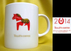 売切 稀少 TULLY’S COFFEE タリーズコーヒー 2004年 マグカップ 未使用保管品 箱無、寸法：φ79×H86mm、容量：300ml
