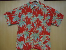 即決　ハワイ　reyn spooner　レインスプーナー　アロハシャツ　赤色　ヤシの木柄　Ｌ52_画像2