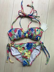  new goods tag attaching Lip Service swimsuit bikini floral print flower pink 