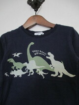 3can4onサンカンシオン紺プリント長袖Tシャツ サイズ110（USED)50721_画像2