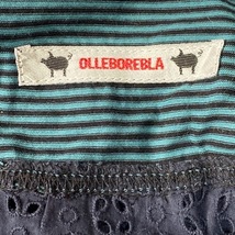 アルベロベロ OLLEBOREBLA - ネイビー×黒×マルチ レディース 七分袖/ボーダー/ドット柄/ビーズ/刺繍 トップス_画像3