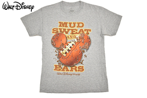 Y-1562★送料無料★美品★MUD SWEAT AND EARS WALT DISNEY World ウォルトディズニーワールド★アメリカンフットボール 半袖 T-シャツ Ｌ