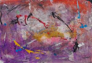 Art hand Auction Hiroshi Miyamoto-pintura abstracta 2021DR-119 Ubicuo, cuadro, acuarela, pintura abstracta