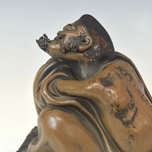 【趣楽】 中国陶磁器　時代　石湾窯　老人置物　在銘　高さ１７ｃｍ　Ｓ14３1_画像9