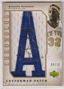 NBA Renaldo Balkman AUTO 2006-07 CHRONOLOGY ROOKIE LETTERMAN PATCH Autograph BASKETBALL /10 枚限定 レナルド バークマン 直筆 サイン