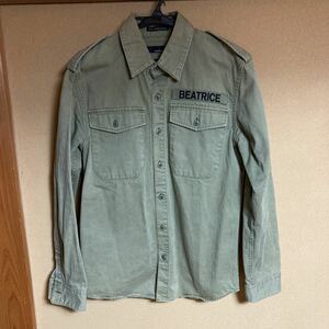 WHEREABOUTS ミリタリーシャツ 日本製 サイズ46 グリーン