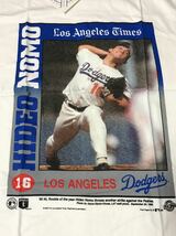 新品 デッドストック★野茂英雄 NOMO Tシャツ USA製 90s ドジャース Dodgers MLB メジャーリーグ ベースボール ロサンゼルスタイムズ_画像2