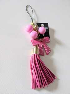  new goods unused pink beads imitation leather leather ribbon strap 