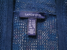 送料無料♪LAND'S END ランズエンド ボタンなしリネンカーディガン 濃紺インディゴ 藍染め 麻 リネン55%コットン45% M相当 羽織り 美品_画像8