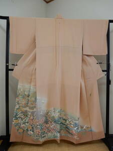 Art hand Auction Hacha de plata, Seda Pura, lino Yuzen pintado a mano con la firma Yuzo, tomesodio coloreado, tamaño moderno, alegría de la primavera, moda, kimono de mujer, kimono, tomesode