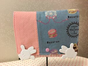 ●ハンドメイド●マカロン＊スイーツ　移動ポケット　クリップつき　スナップ開閉　水色