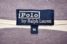 Y-1498★送料無料★Polo by Ralph Lauren ポロ ラルフローレン★レア貴重 ポニー刺繍 ボーダー 鹿の子 半袖 ポロシャツ Ｍ_画像3