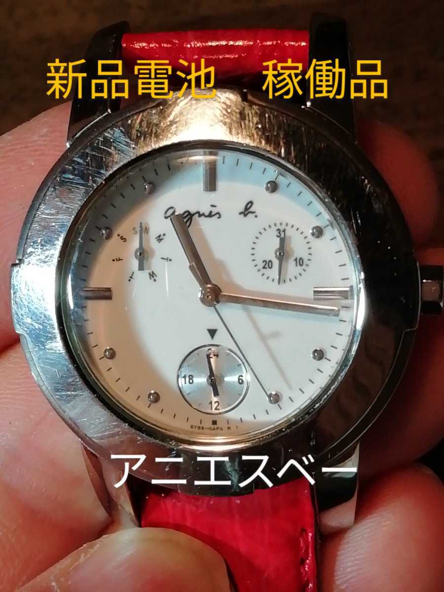 L48 超美品 アニエスベー 自動発電時計 デイト 新品電池|PayPayフリマ