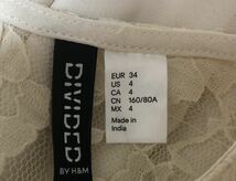 H&M オフホワイト　上品で可愛い　レース　シフォン　ノースリーブワンピース フレアスカート　サイズS_画像6