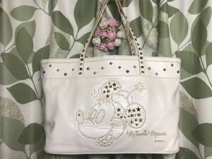 Samantha Tabasa Minnie Mouse Tote Bag Collaboration Disney Mickey Mouse حقيبة كتف حقيبة يد ترصيع ديزني أبيض Samantha Tabasa ، حقيبة ، حقيبة ، حقيبة يد
