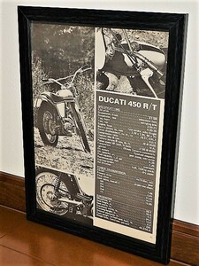 1971年 USA '70s 洋書雑誌記事 スペック 諸元表 額装品 Ducati 450 RT ドカティ ドゥカティ (A4size・A4サイズ)