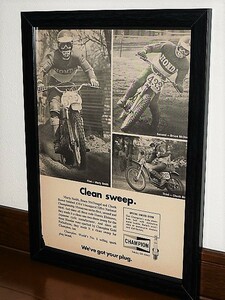 1974年 USA 洋書雑誌広告 額装品 Champion チャンピオン / 検索用 Honda 125 Elsinore ホンダ エルシノア AMA Marty-Smith (A4size)