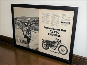 1973年 USA '70s 洋書雑誌広告 額装品 CZ250 Enduro エンデューロ Jawa ヤワ ( A3size・A3サイズ ) 