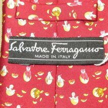 ★送料込み★ ヴィンテージ 古着 90's Salvatore Ferragamo サルバトーレ フェラガモ 鳥 卵 シルク ネクタイ made in ITALY イタリア製_画像3