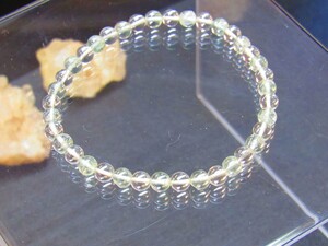 【アクアマリン&ロッククリスタル】5.5㎜玉 天然石 18cmブレスレット