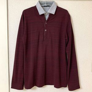 メンズ 重ね着風トップス 紳士服 長袖
