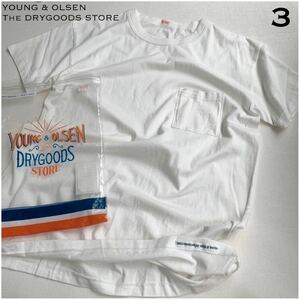 Новинка Genuine Young &amp; Olsen YOUNG &amp; OLSEN The DRYGOODS STORE Карманная футболка 3 Белый мужской Ян Ол Сделано в Японии