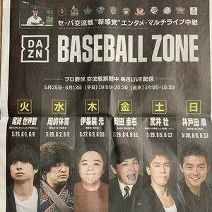 超貴重！プロ野球 セ・パ交流戦 BASEBALL ZONE 尾崎世界観 岡崎体育 伊集院光 岡田圭右 武井壮 井戸田潤 DAZN 読売新聞 5/29