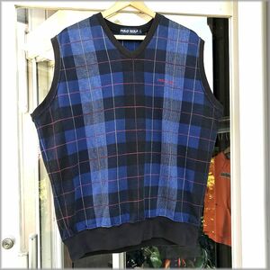 ★ポロゴルフ　90s　チェック柄　スウェット生地　ベスト　size L★検 ラルフローレン ポロスポーツ ジャケット ビンテージ トレーナー