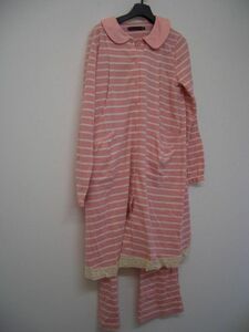  maternity pyjamas M pink × eggshell white border [IY-2427]