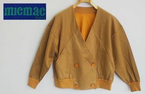 ★micmac*ジャケット*カシュクール*Ｖネック*綿100％*レディース*リバーシブル*ベージュ*オレンジ*アウター*ミックマック　＃4074