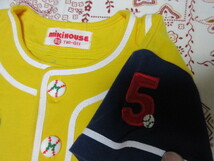 ミキハウス MIKIHOUSE 　野球　Tシャツ（８０）　刺繍　可愛いボタン_画像3