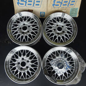 125番　当時新品未使用デッドホイール本体のみBBS　15インチ15×6JJ　ET40　 4本セットsilber polishedビービーエス　5H旧車NISSANニッサン