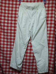  two tuck pants eggshell white W66cm cotton poly- light ground used stain equipped work for as used prompt decision @ work clothes 