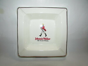 （酒屋・蔵出し）（古いレトロな old scotch whisky　johnnie whlker　大型陶器灰皿）昭和レトロ・貴重珍品