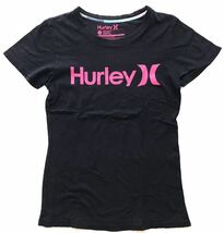 ハーレー ビッグロゴ デカロゴ Tシャツ サーフ ストリート　　スケーター Hurley レディース Mサイズ ブラック 半袖 S/S 玉4139_画像1