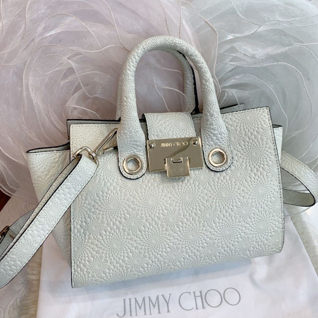してありが JIMMY ジミーチュウの2wayバッグ・正規品・美品・ホワイト ...