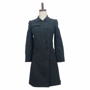 GUCCI Gucci женский черный длинное пальто двойной пальто внешний верхняя одежда 36 надпись 