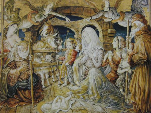 Tsuguharu Foujita, [Nativity], From a rare collection of limited edition artworks, New frame included, In good condition, postage included, Painting, Oil painting, Portraits
